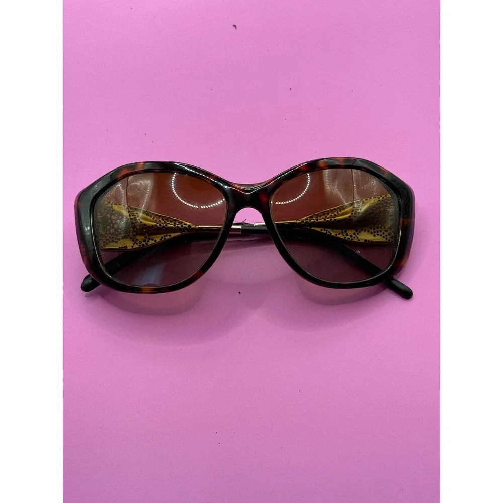 Burberry bow Sunglasses Tortoise Shell Gold Accent Designer Eyewear - Picture 1 of 11